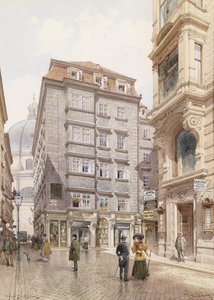 Il negozio di tessuti Albert Hardt in Freisingergasse, dietro la chiesa di San Pietro da Richard Moser